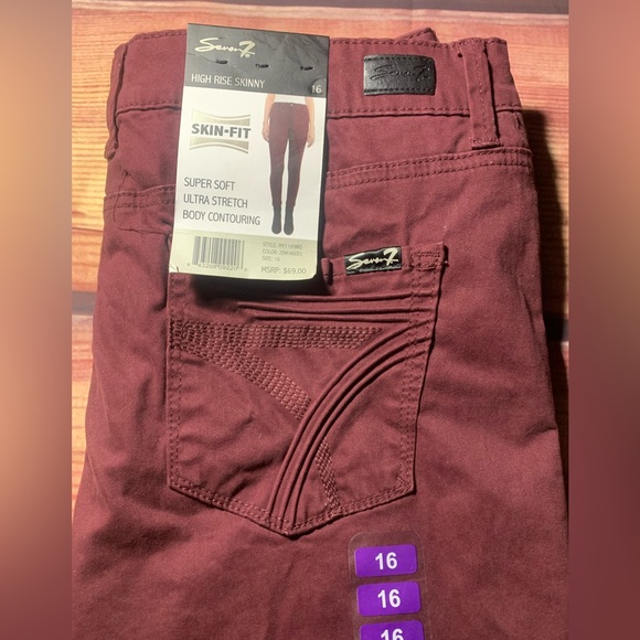 Burgundy Skinny Jeans - Picture 3 of 3